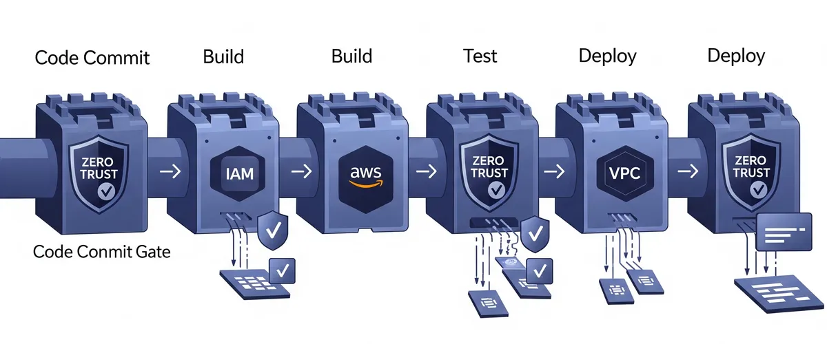Blog post image for Zero Trust Architecture in DevOps Pipelines: Secure Your CI/CD Workflows - How to integrate Zero Trust Architecture into DevOps CI/CD pipelines using AWS, IAM, and micro-segmentation, so you can secure deployments without slowing down delivery.