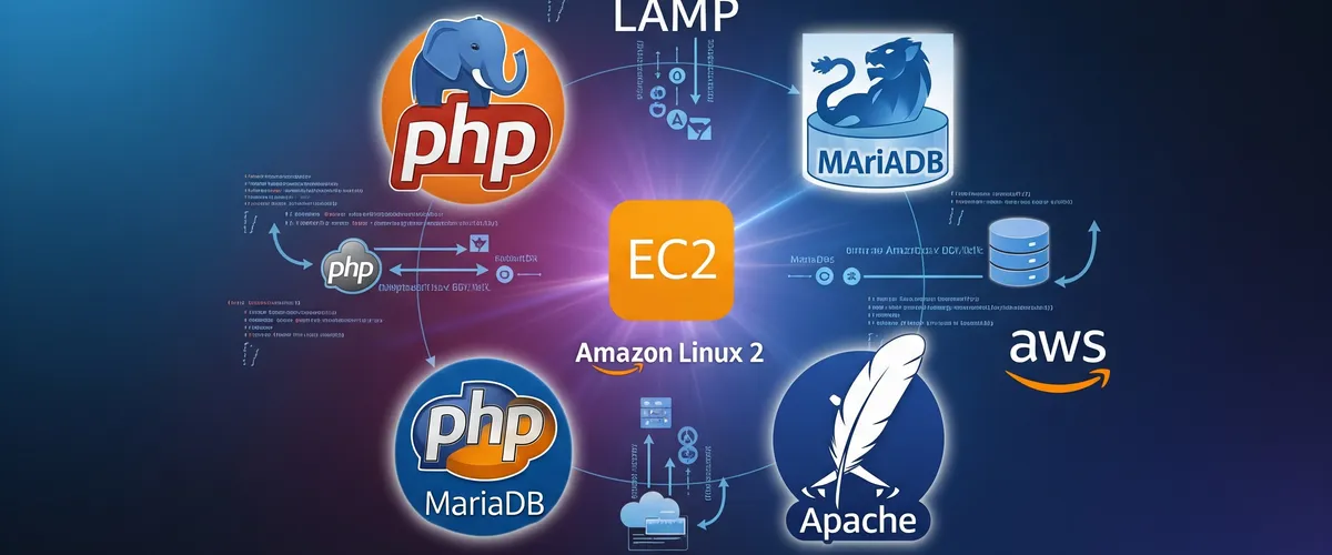 Blog post image for How to Install PHP and MariaDB on Amazon Linux 2 - How to install PHP 7.4 and MariaDB on Amazon Linux 2, get PHP working with the Apache web server, secure the database, and run a small PHP page that connects to it.