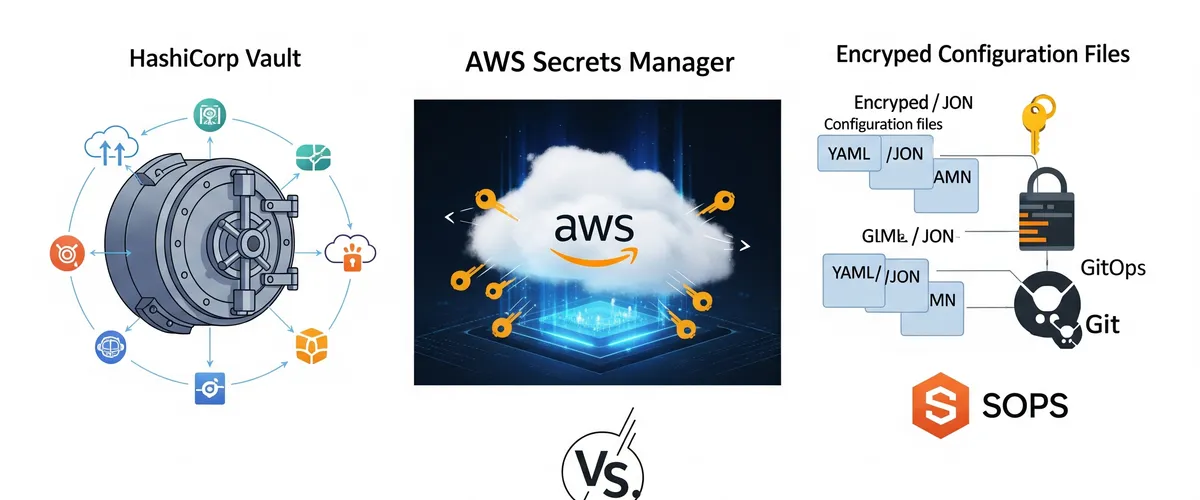 Blog post image for HashiCorp Vault vs. AWS Secrets Manager vs. SOPS: Which One Fits Your Setup - Compare HashiCorp Vault, AWS Secrets Manager, and SOPS for secrets management. Understand their features, security, automation, and best practices to choose the right tool.