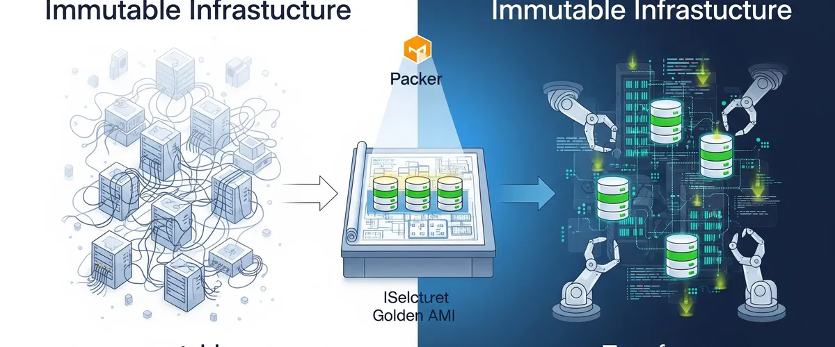 Blog post image for Building Resilient Systems: Immutable Infrastructure with Packer and Terraform - How immutable infrastructure with Packer and Terraform replaces servers instead of patching them: core concepts, hands-on workflows, and best practices for building resilient, secure systems.