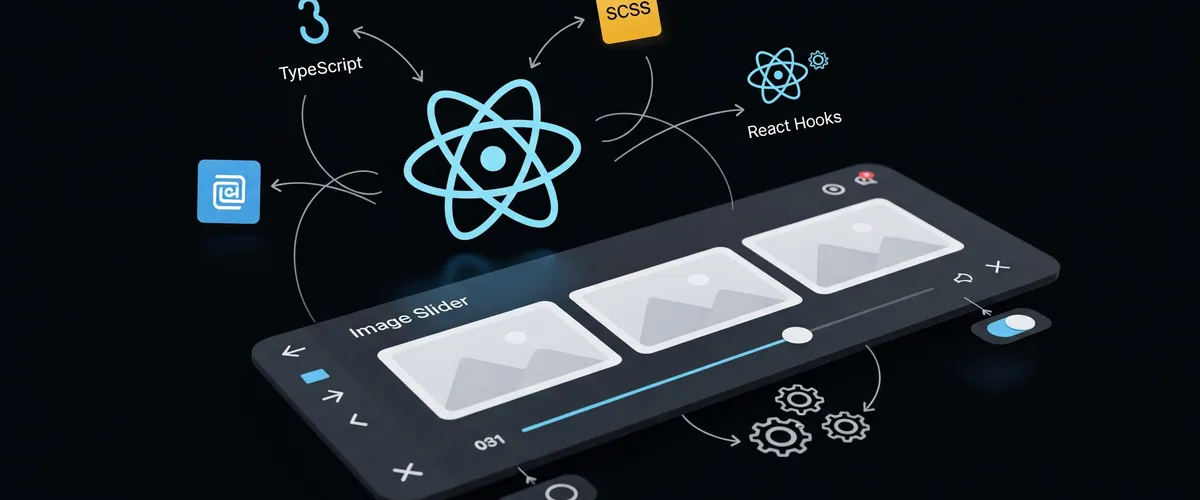 Blog post image for Building a Customizable Image Slider in React Using Hooks, SCSS, and TypeScript - This article will guide you through the process of creating a React slider component using Hooks, SCSS, and TypeScript. By the end of this tutorial, you will have a functional and customizable slider that can be easily integrated into your project.