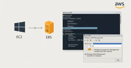 How To Connect A EBS Volume To An Windows EC2 Instance Using Powershell/GUI