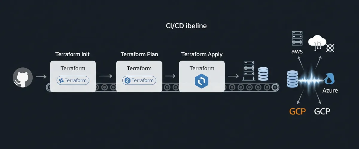 Blog post image for Deploying Infrastructure with Terraform in CI/CD Pipelines - How to deploy infrastructure using Terraform in a CI/CD pipeline: where Terraform fits into DevOps workflows and how to build a GitHub Actions pipeline for Terraform automation.