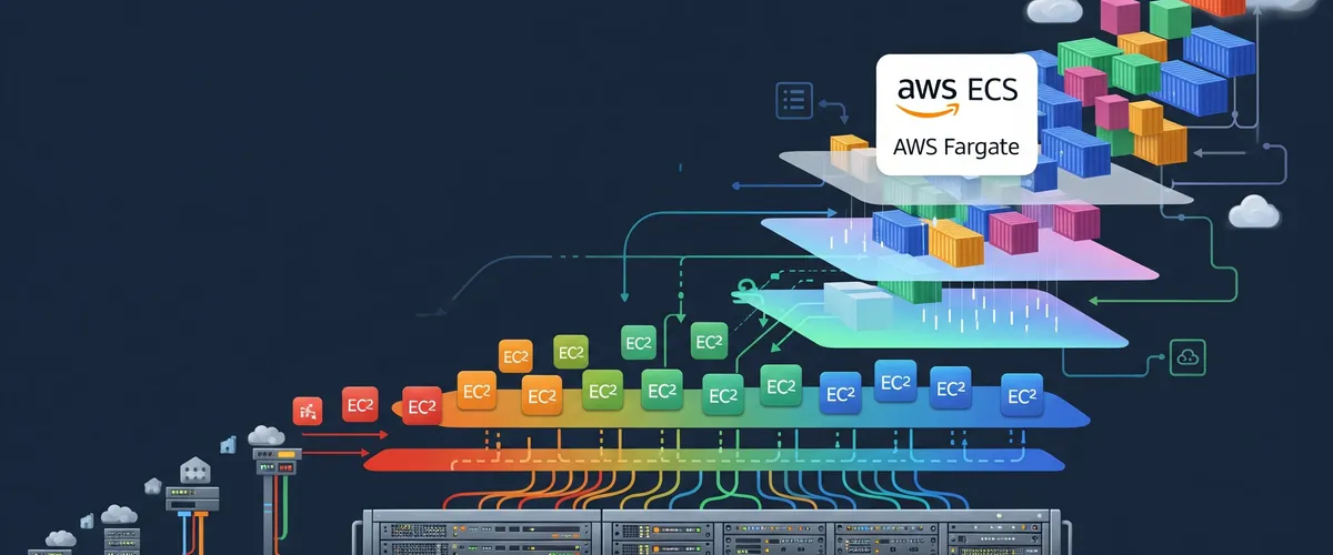 Blog post image for Becoming an AWS Pro: A Deep Dive into Amazon Elastic Container Service - A look at Amazon Elastic Container Service: how it compares to EC2 and EKS, its common use cases, and the path from on-premises servers to EC2 instances to ECS Fargate.
